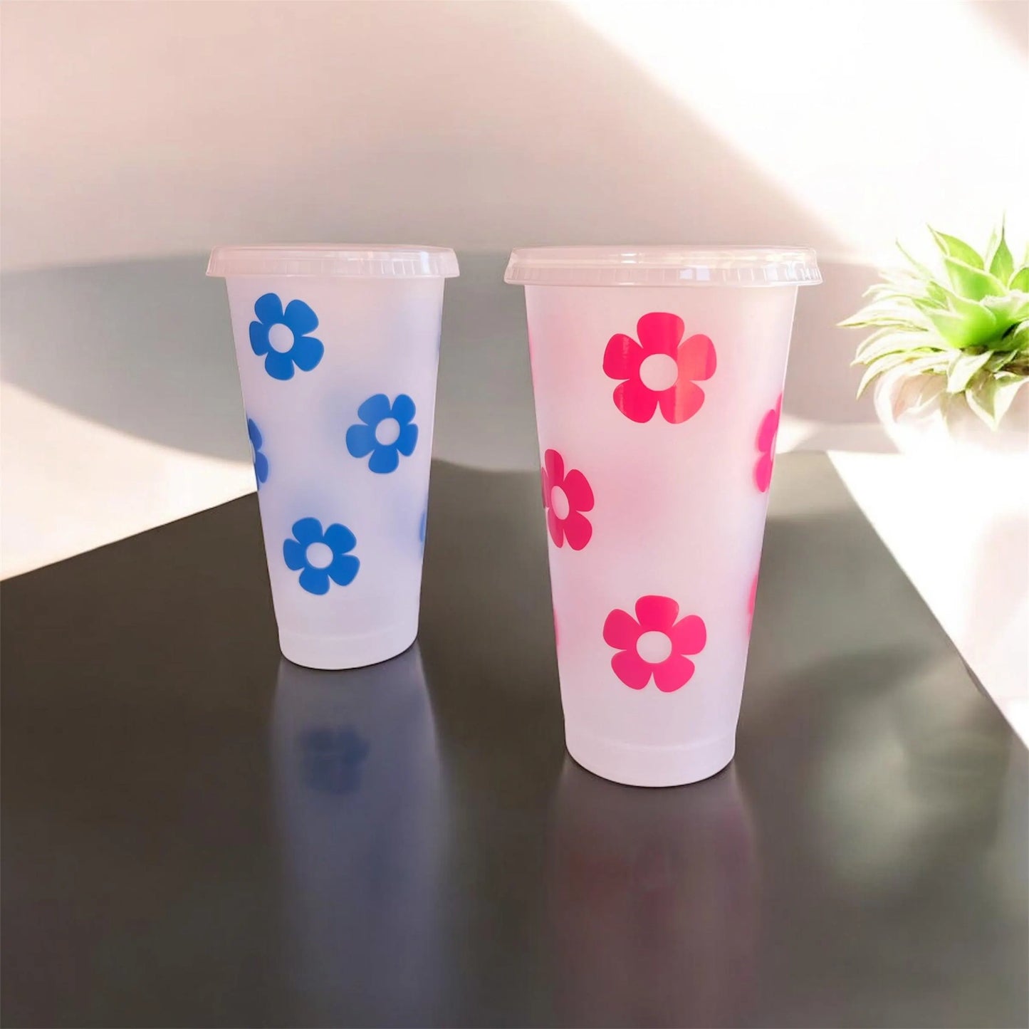 Retro Floral Reusable 24oz Tumbler
