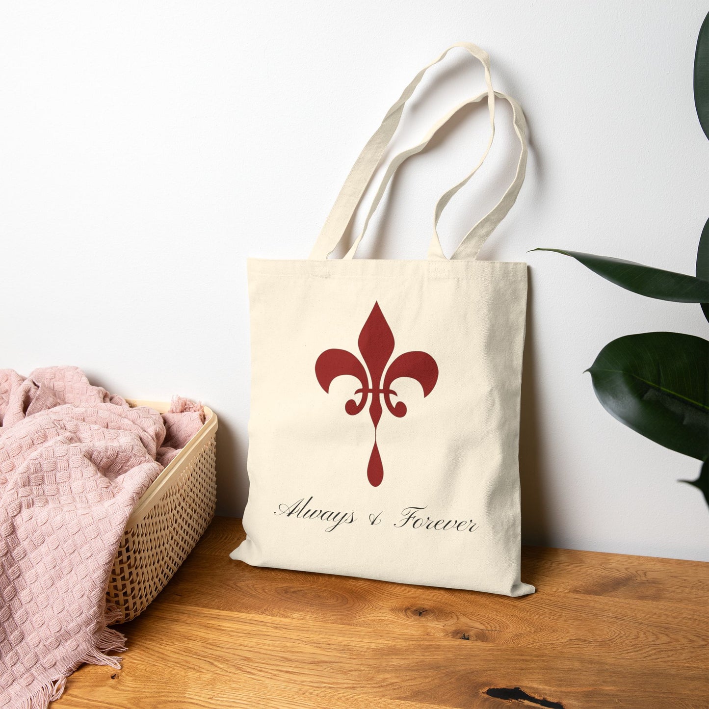 “Always & Forever” Fleur-de-Lis Tote Bag