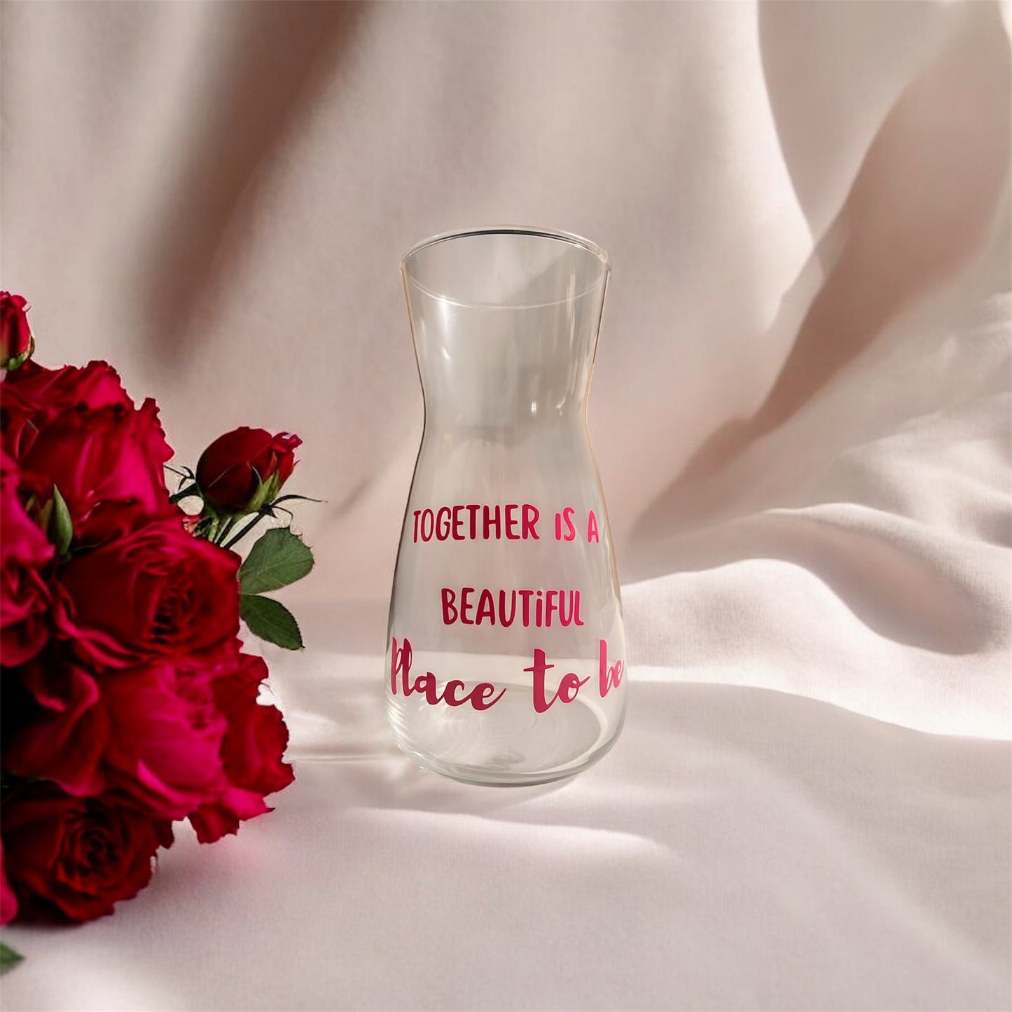 'together is beautiful place to be' vase