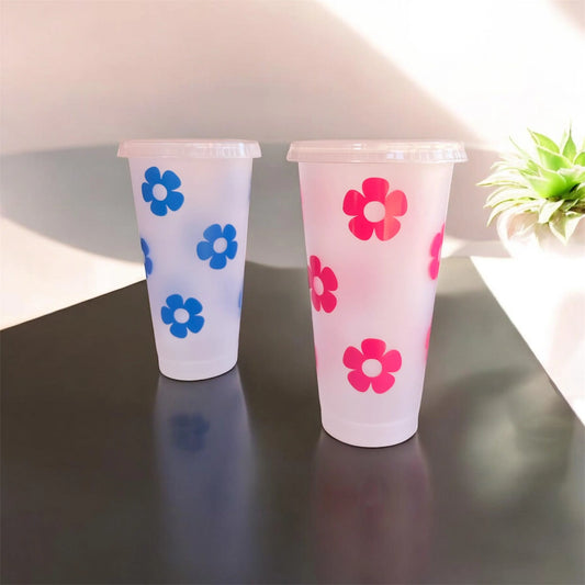 Retro Floral Reusable 24oz Tumbler