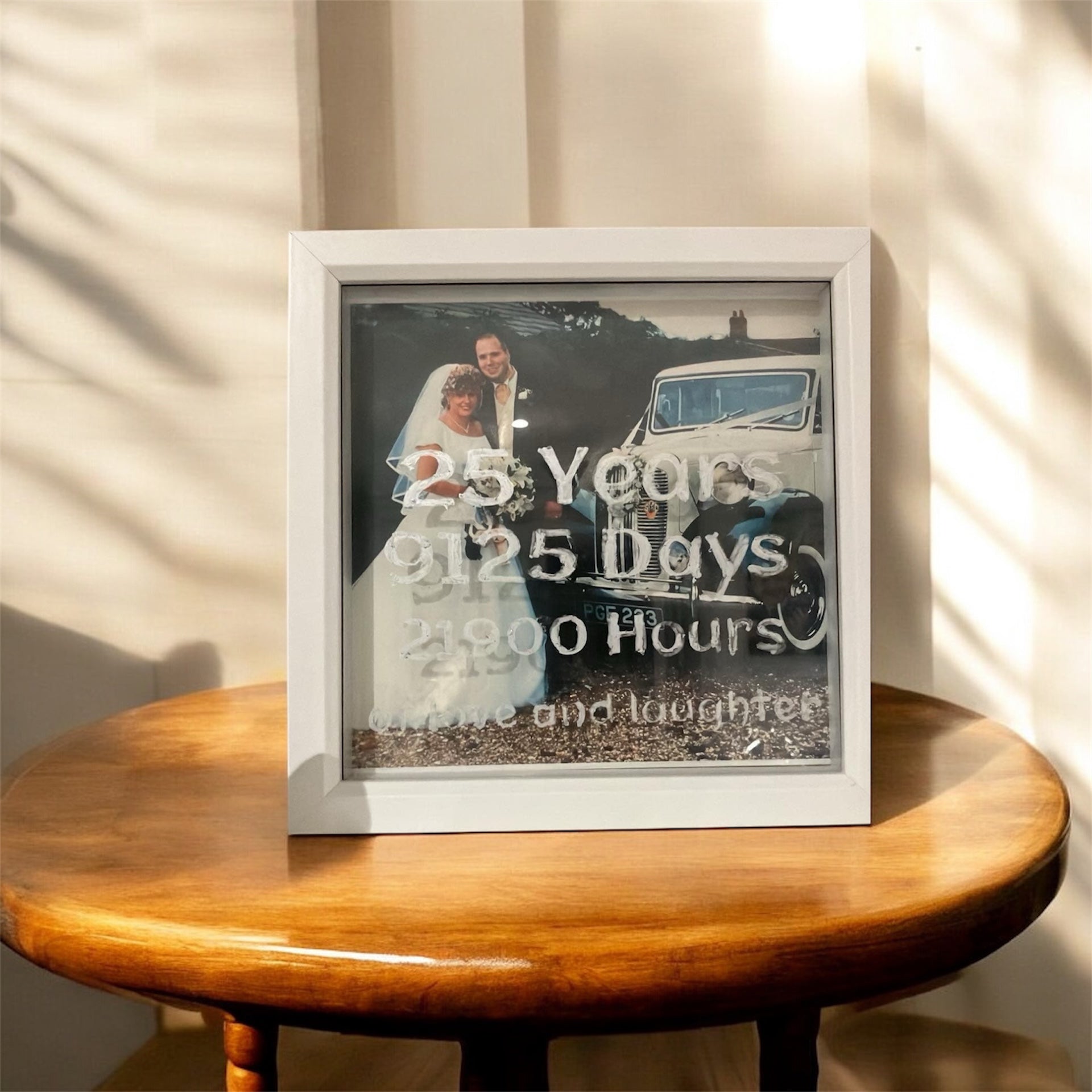 Personalised wedding milestone frame – custom name and date keepsake gift for newlyweds and couples | Crafted Prints UK