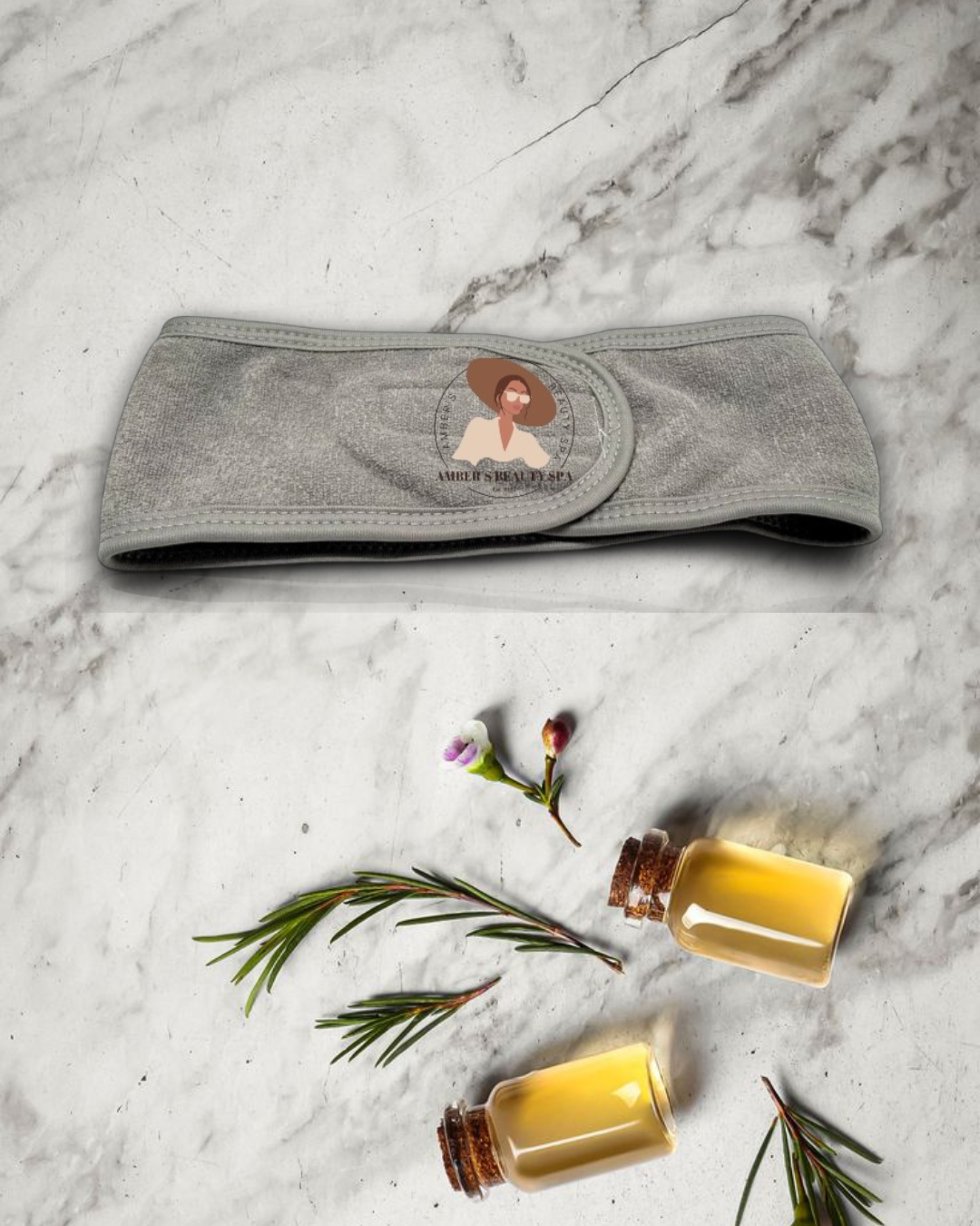 Personalised skincare headband with custom logo – branded beauty accessory gift for spa and self-care lovers | Crafted Prints UK
