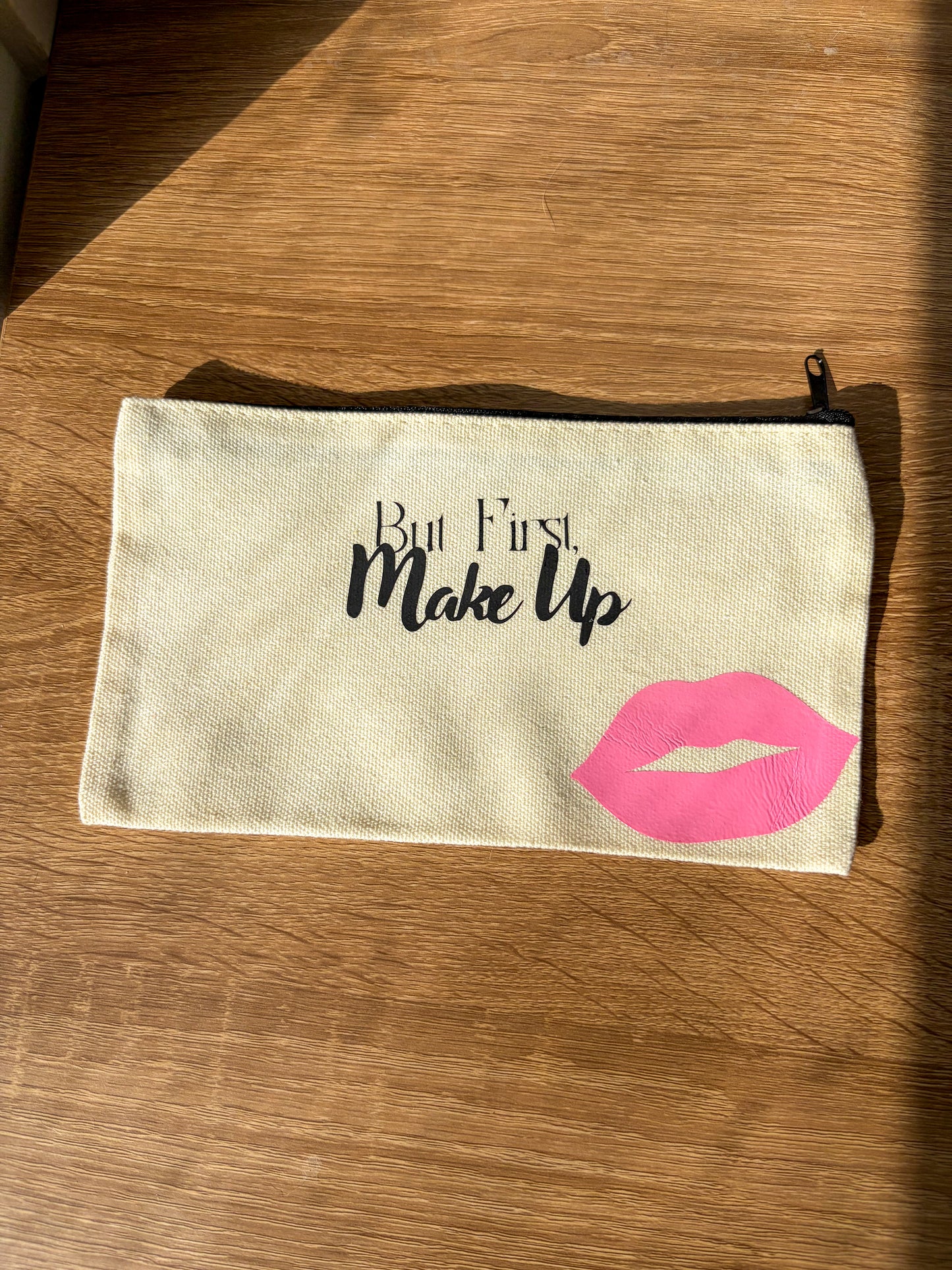 But First, Makeup Canvas Cosmetic Bag