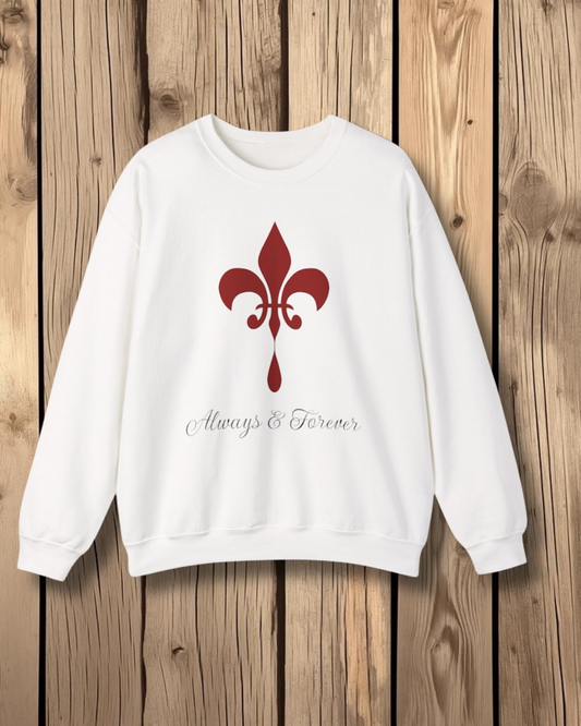 “Always & Forever” Fleur-de-Lis Crewneck Sweatshirt
