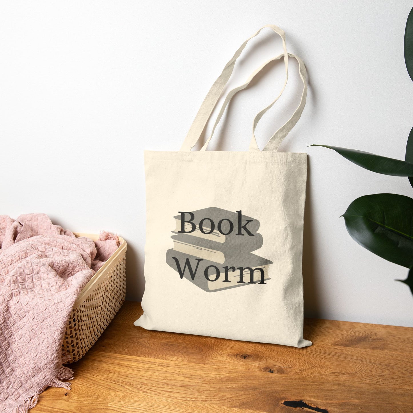 Book worm tote bag