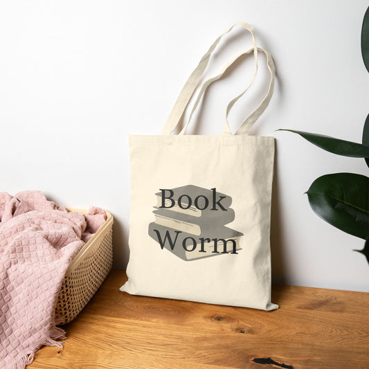 Book worm tote bag
