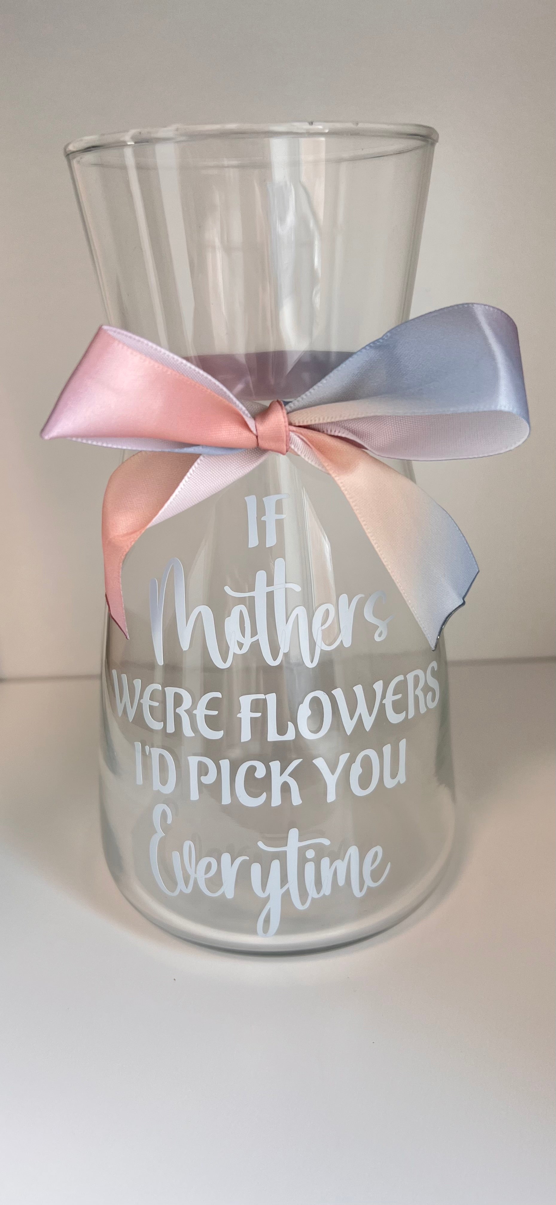 Sentimental personalised glass vase with name – elegant home decor gift idea for her | Crafted Prints UK