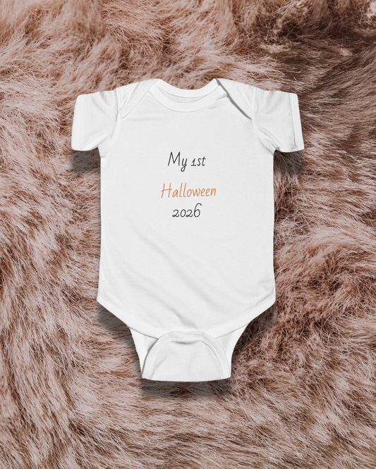My First Halloween baby grow – cute spooky baby outfit gift for newborns and infants | Crafted Prints UK