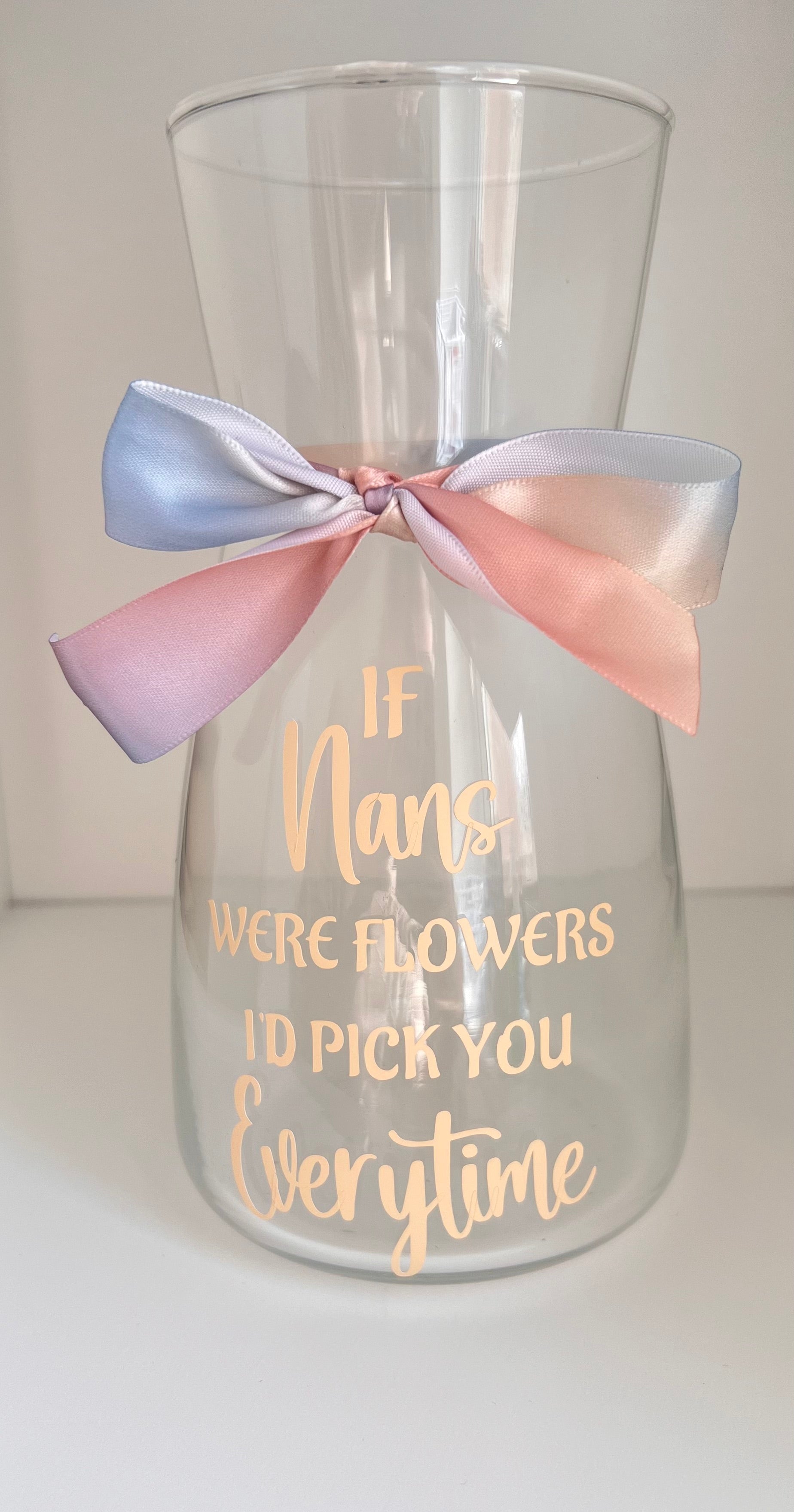 Sentimental quote glass vase with custom name – personalised home decor gift for her | Crafted Prints UK