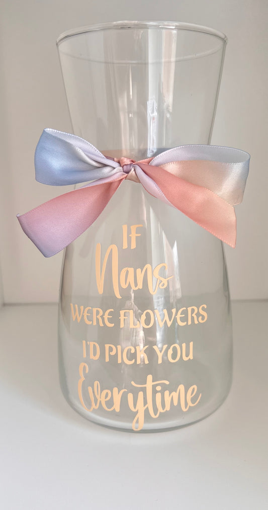 Sentimental quote glass vase with custom name – personalised home decor gift for her | Crafted Prints UK