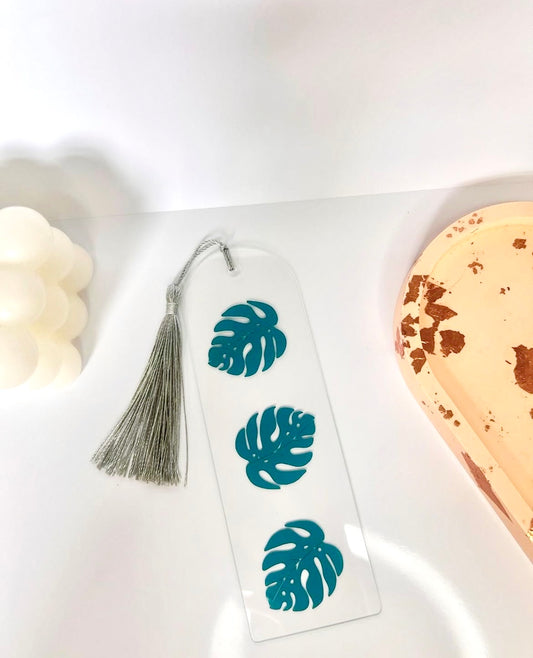 Monstera leaf acrylic bookmark