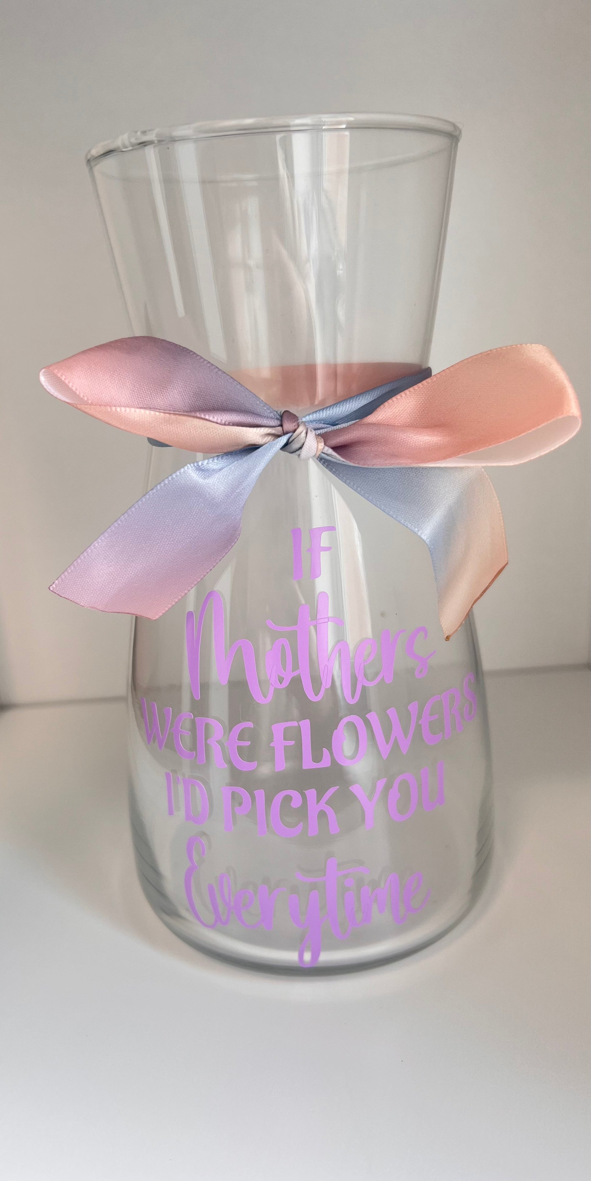 Personalised glass vase with quote and name – unique home accessory gift for women | Crafted Prints UK