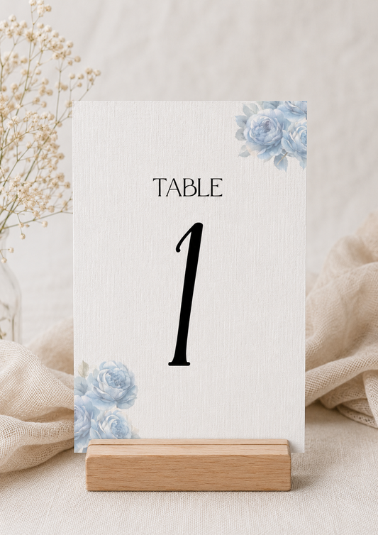 Personalised Wedding Table Number Cards