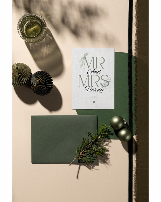 Personalised Folded Wedding Card