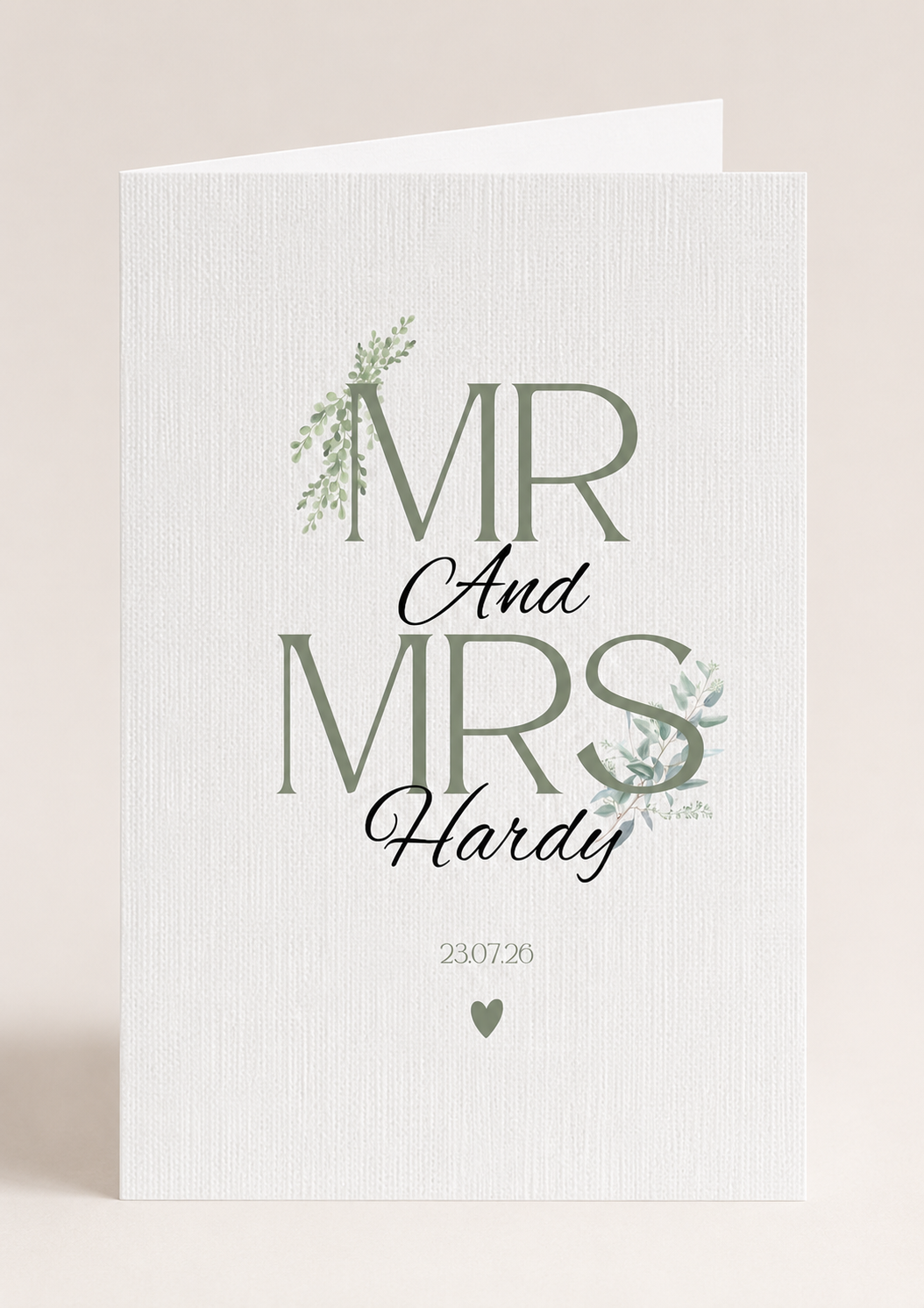 Personalised Folded Wedding Card