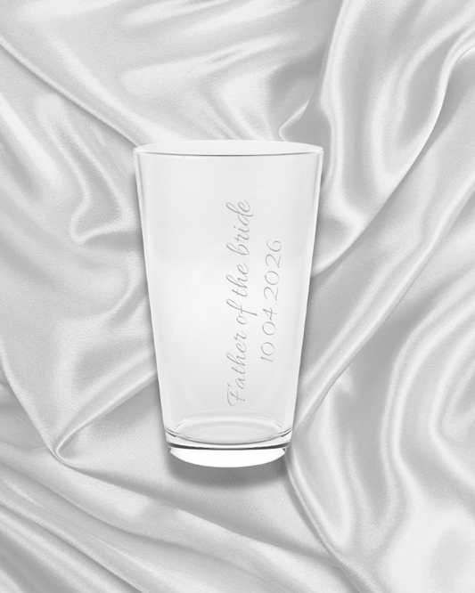 Personalised Pint Glass – Custom Groomsmen & Wedding Party Gift