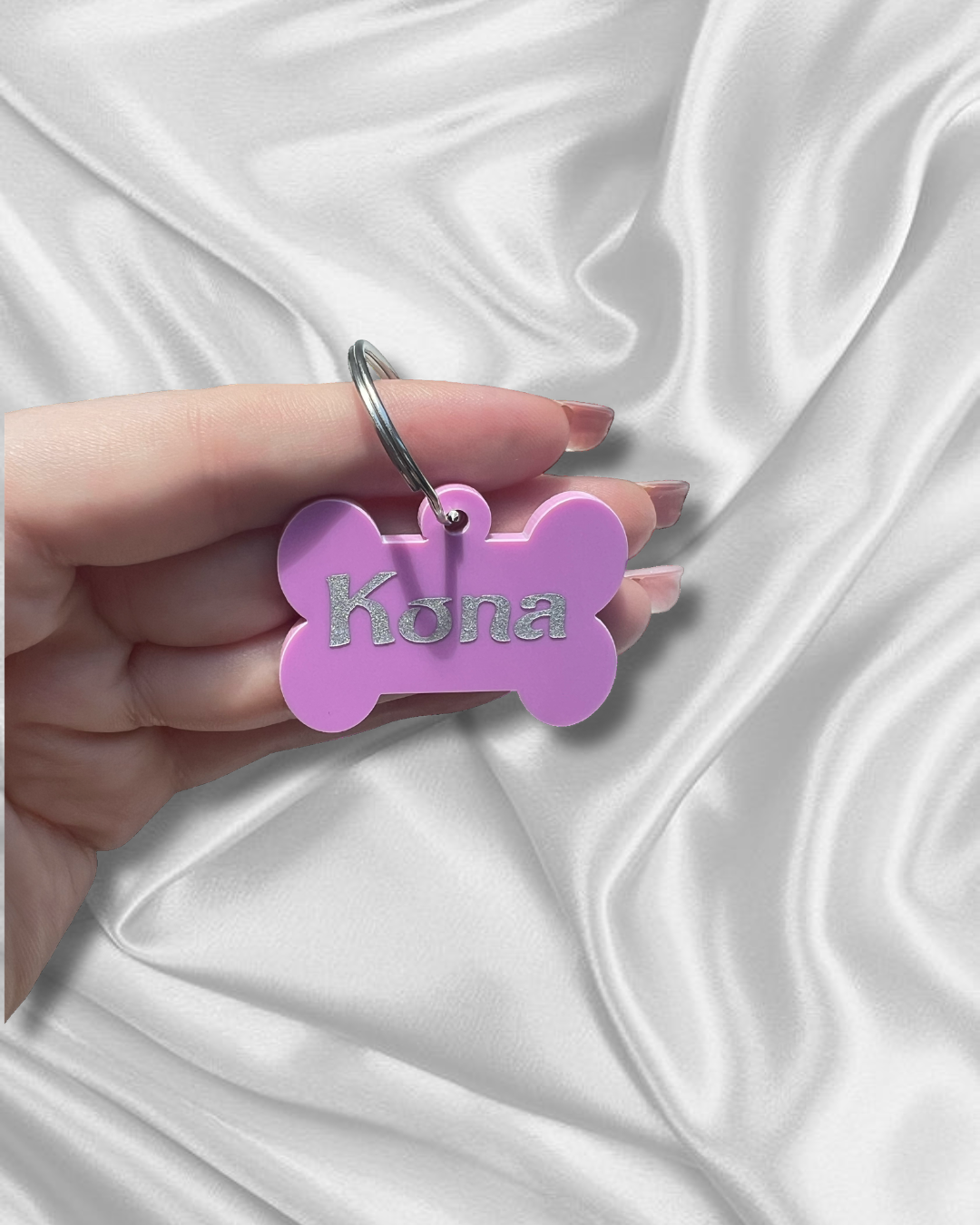 Personalised Bone Shape Dog Tag (Vinyl Custom Text)