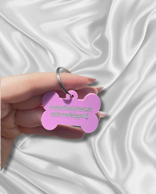 Personalised Bone Shape Dog Tag (Vinyl Custom Text)